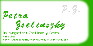 petra zselinszky business card